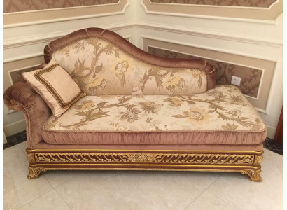 Chaise longues antique style sofa lounger textile baroque rococo couch loungers