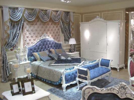 Wardrobe Wardrobe Bedroom 4 Doors Wood Shelf Wall Cabinet Baroque Rococo
