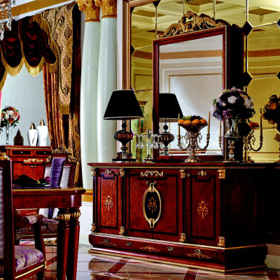 Elegant Designer Console Wood Table Sideboard Console table Mirror Baroque