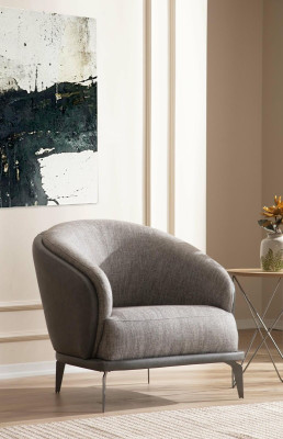 Armchair Single Seater Luxury 1 Seat Upholstery Seat Design Gray Seat Fabric new