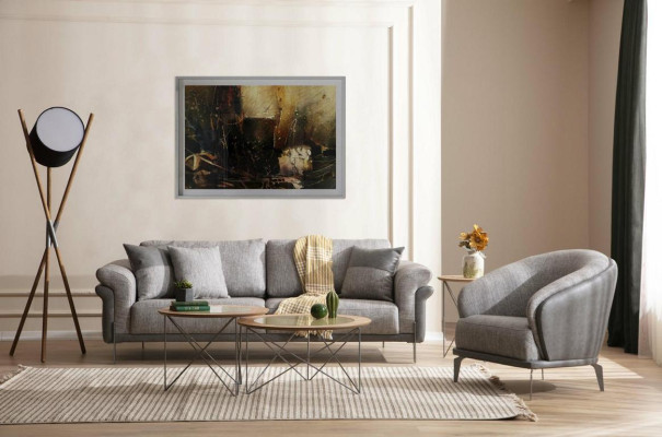 Armchair Single Seater Luxury 1 Seat Upholstery Seat Design Gray Seat Fabric new