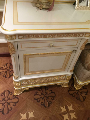 Classic r Dressing table with Mirror Luxury Baroque Rococo Console Chest of drawers Stool