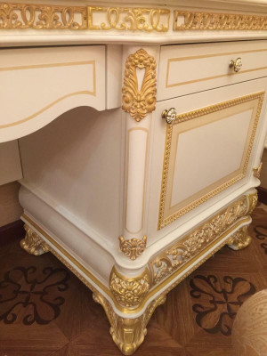 Classic r Dressing table with Mirror Luxury Baroque Rococo Console Chest of drawers Stool