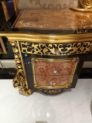 Dressing table + Mirror + Stool Luxury Console Chest of drawers Bedroom Baroque Rococo