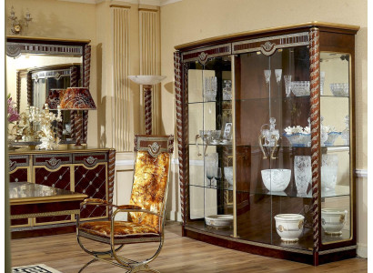 Elegant display case antique style baroque rococo showcase living room glass wardrobe new