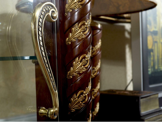 Elegant display case antique style baroque rococo showcase living room glass wardrobe new