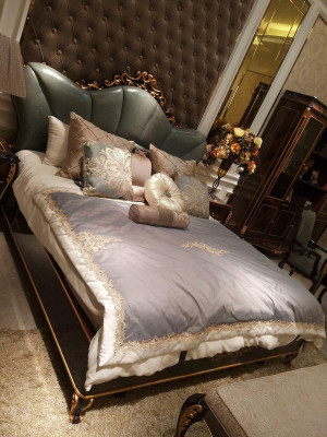 Double bed bed marriage bed design luxury beds baroque rococo antique style 180x200cm