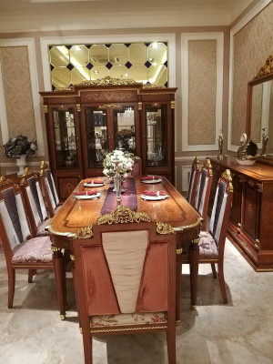 Dining room Designer Wood Chair Suite Baroque Rococo 6x Chairs Set Antique Style