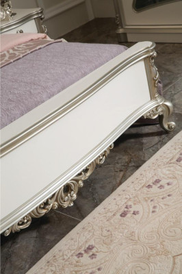 Bedroom Set Luxury Bed 2x Bedside table Wardrobe Armchair 6pcs.