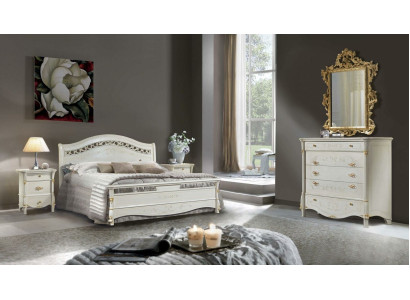 Bedroom 5 pcs. Set Bed 2x Bedside table Console Beds Double Hotel Upholstery