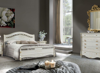 Bedroom 5 pcs. Set Bed 2x Bedside table Console Beds Double Hotel Upholstery