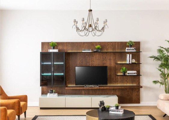 Luxury Wall unit Wardrobe Shelf Living room Display case Wall units Wood Design