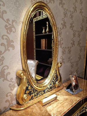 Dressing table with Mirror Luxury Console Chest of drawers Bedroom Baroque Rococo