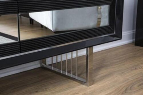 Luxury Wall unit + Sideboard Lowboard Shelf Living room Black high gloss