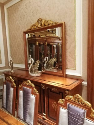 Buffet Sideboard Chest of drawers with Mirror Real Handcraft Wood Baroque Rococo new