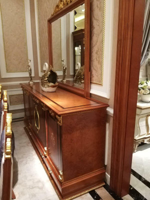 Buffet Sideboard Chest of drawers with Mirror Real Handcraft Wood Baroque Rococo new
