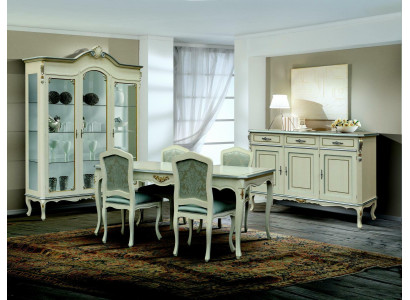 Luxury Dining room Set Suite 5pcs White Wood Furniture 4x Chair Table Style Baroque new