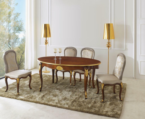 Set Suite 5pcs Dining table 4 Chairs Luxury Dining room Furniture Group Italy Furniture