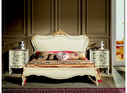 Design Luxury Bed Classic s Bed frame Wood Style Baroque Italian Furniture