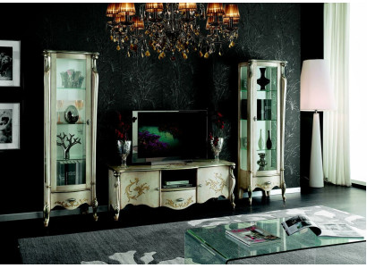 Chic set suite 3-piece TV cabinet with 2x display case Italian furniture classic style