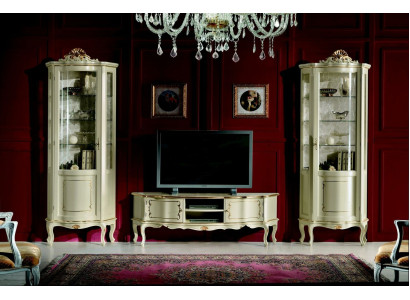 Design Set Suite 3-piece TV cabinet with 2x Display case Italian luxury furniture baroque style