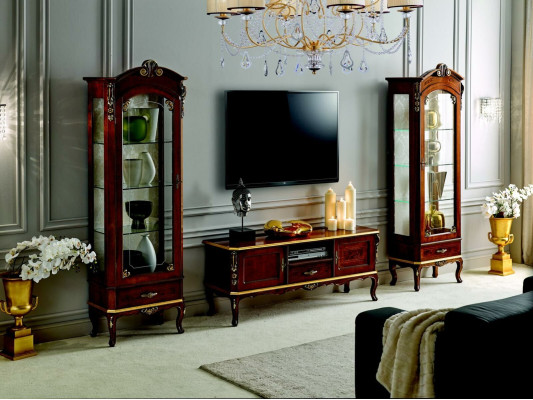 Living room Wall Wardrobe Display case TV cabinet sideboard real Wood Cabinets italy Furniture