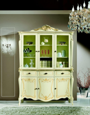 Display case Italian Luxury Style Living room Furniture Wardrobe Baroque Rococo Style Wood new