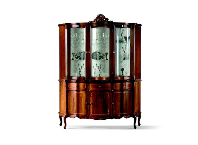 Classic Furniture Wood Brown Display case Chic display cabinet design Italian furniture