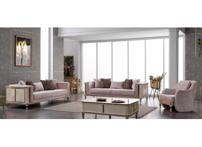 Luxury Suite Sofa set 3+3+1 Seater Sofa Couch Upholstery Fabric Set 2pcs new
