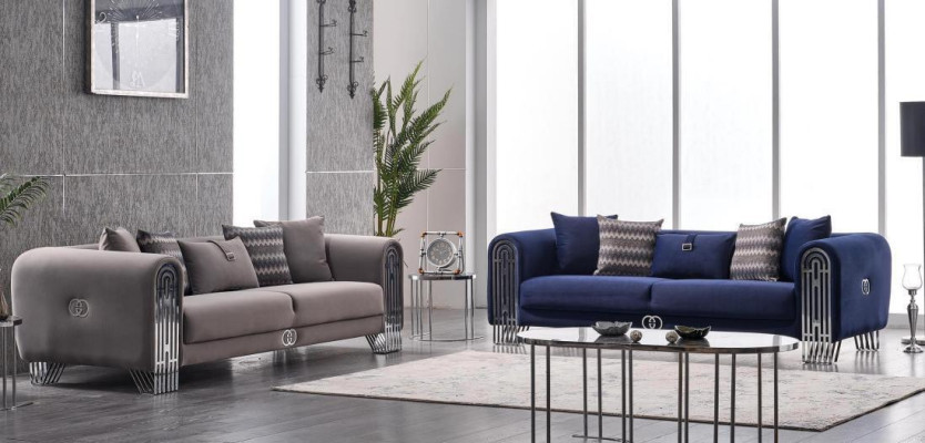 Sofa set 331 Seater Luxury Fabric Set 3-piece upholstered sofa Textile Furniture
