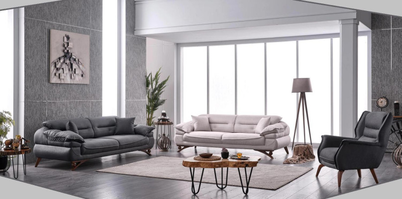 Living room Sofa Set 3+3 Seater Design Couch Furniture Textile Upholstery new