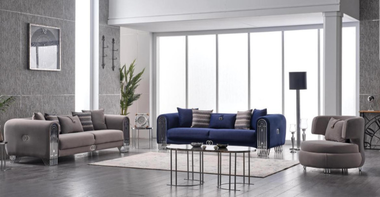 Sofa set 331 Seater Luxury Fabric Set 3-piece upholstered sofa Textile Furniture