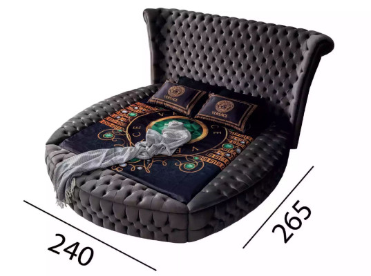 Bed Chesterfield Upholstered bed Luxury Bedroom Design Beds Textile Velvet new
