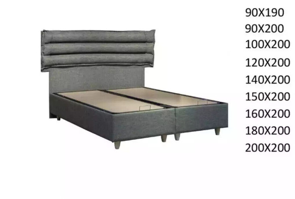 Luxury Bed with Mattress Complete Set bed base ears gray velvet 180x200
