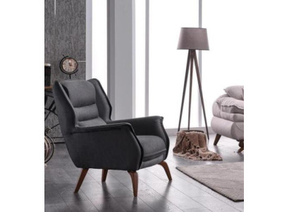 Gray Armchair Furniture Living room Upholstered Armchair Textile Modern Relax Club