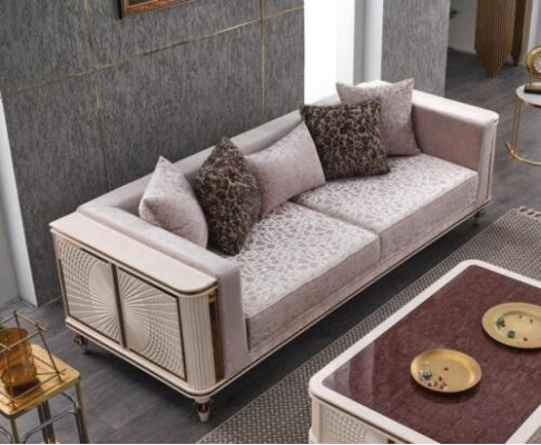 Luxury Sofa Modern Couch 3 Seater Living room Design 240cm Furniture Fabric