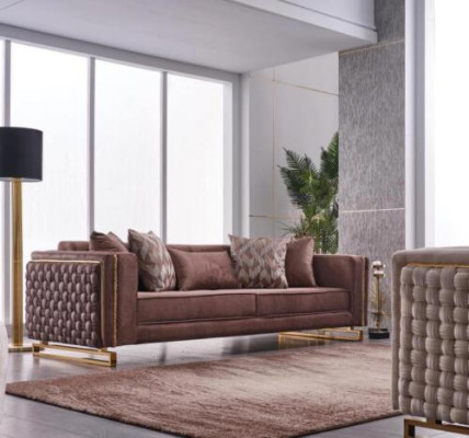 Sofa Couch 3 Seater Brown Three Seater Sofas Couches 245cm