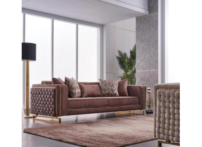 Sofa Couch 3 Seater Brown Three Seater Sofas Couches 245cm