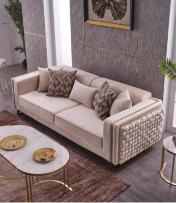 Three Seater Sofa Living room Couch 3 Seater Upholstery Fabric Textile Furniture