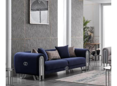 Luxury Couch Upholstery Furniture Living room Couches Blue e 240cm three seater
