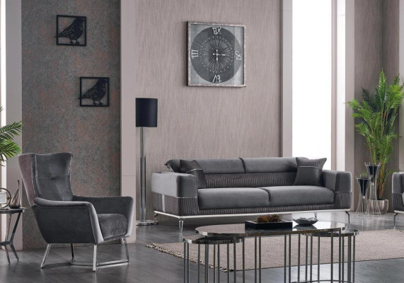 Sofa Set 2 pcs Living room Complete Sofa set 3+1 Seater Upholstery Furniture Textile