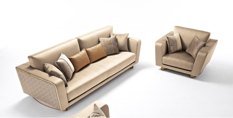 Sofa set 3+1 Seater Set Design Sofas Upholstery Couches Leather Relax Modern new