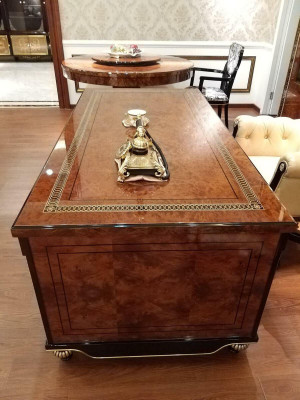 Desk Office Table Noble Wood Tables Baroque Rococo Antique Style 180x90cm