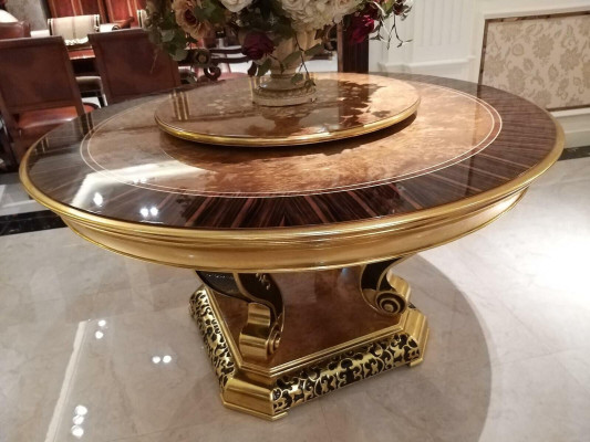 Round Tables Round Dining room Round Designer Table Wood High Gloss 150cm Furniture new