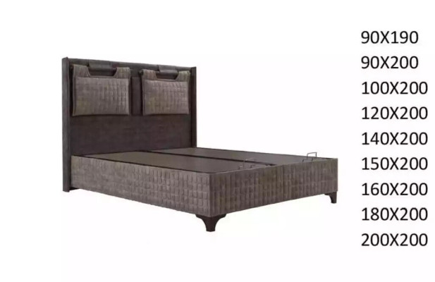 Boxspring Beds Upholstered bed Design Hotel Double bed Luxury Design 200x200cm