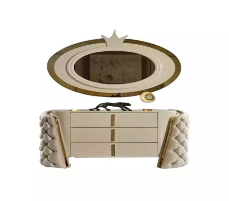 Dressing table Mirror Luxury Console Chest of drawers Bedroom Wood Modern Design