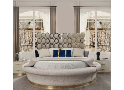 Luxury Bed 2x Bedside table Set Beds Double bed Bedroom Hotel Marriage 3pcs.