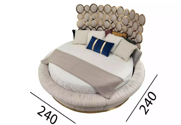 Luxury Bed 2x Bedside table Set Beds Double bed Bedroom Hotel Marriage 3pcs.