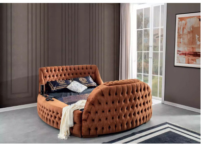 Chesterfield Bed Upholstery Design Luxury Beds Hotel Brown with TV
