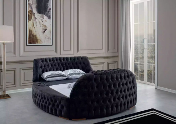 Black Chesterfield Bed Design Upholstery Furniture Hotel Luxury Beds Lift Media